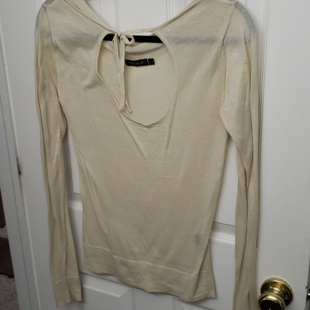 Nicholas K Sweater Top Tan Size Small